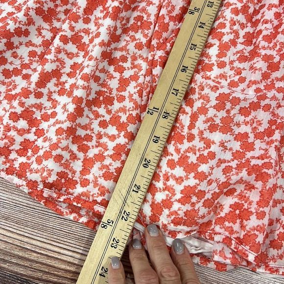 Anthropologie Odille Fire Orange Print Lined Cotton Skirt Womens 4 - Picture 7 of 8
